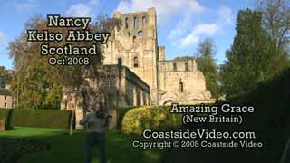 Nancy plays Amazing Grace at Kelso Abbey Scotland